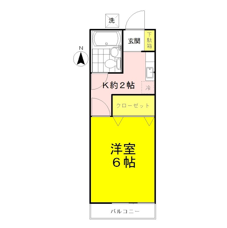 グリーンハイツ  単身者の方に使いやすい間取りです
